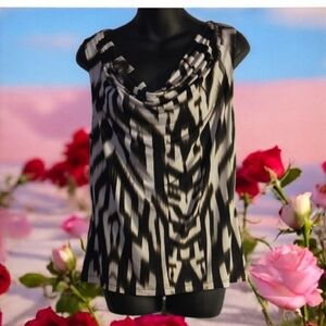 Calvin Klein Blurred Abstract Print Blouse (L)